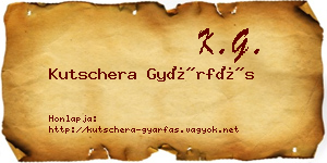 Kutschera Gyárfás névjegykártya